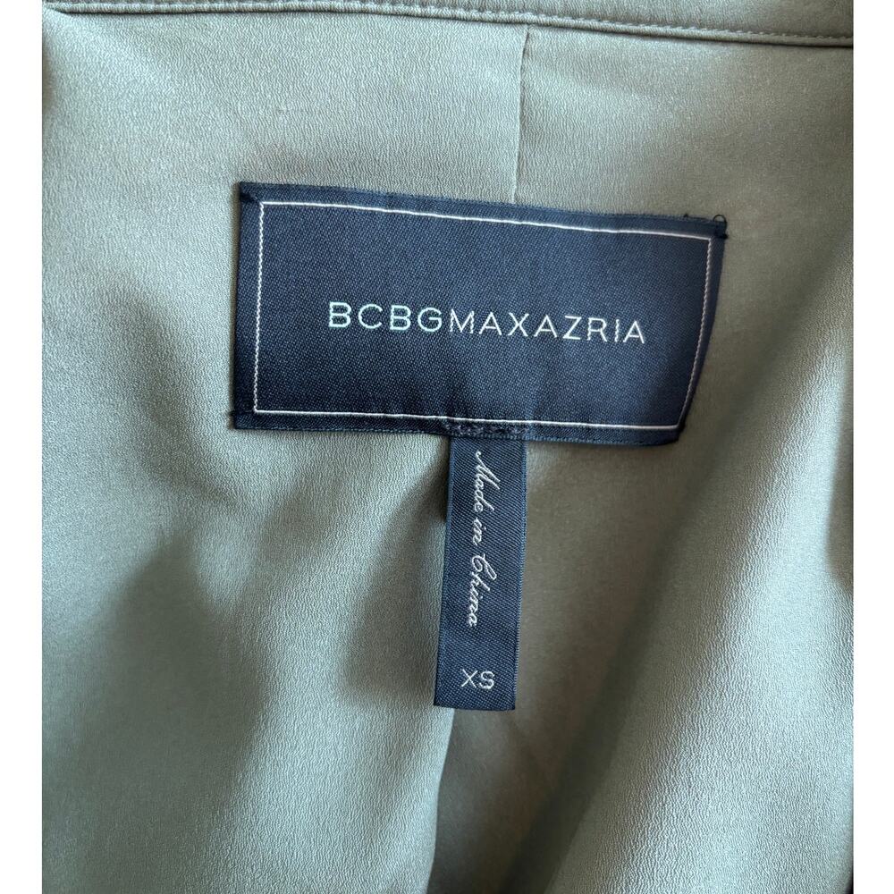 BCBGMAXAZRIA Green Embroidered Cropped Jacket XS Boho Open Blazer Cottage Boho - Picture 5 of 8